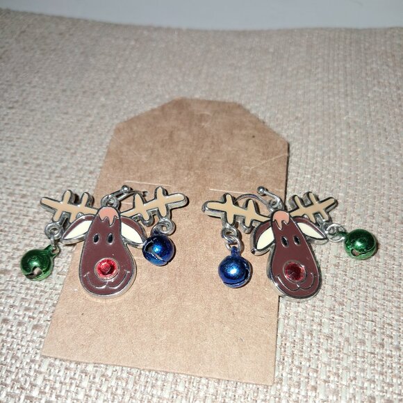 Moose Christmas Earrings - Picture 1 of 3